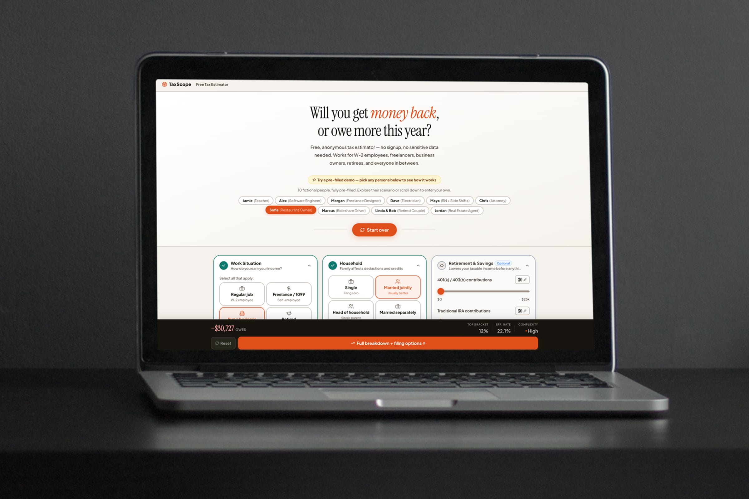 TaxScope — Free Tax Estimator